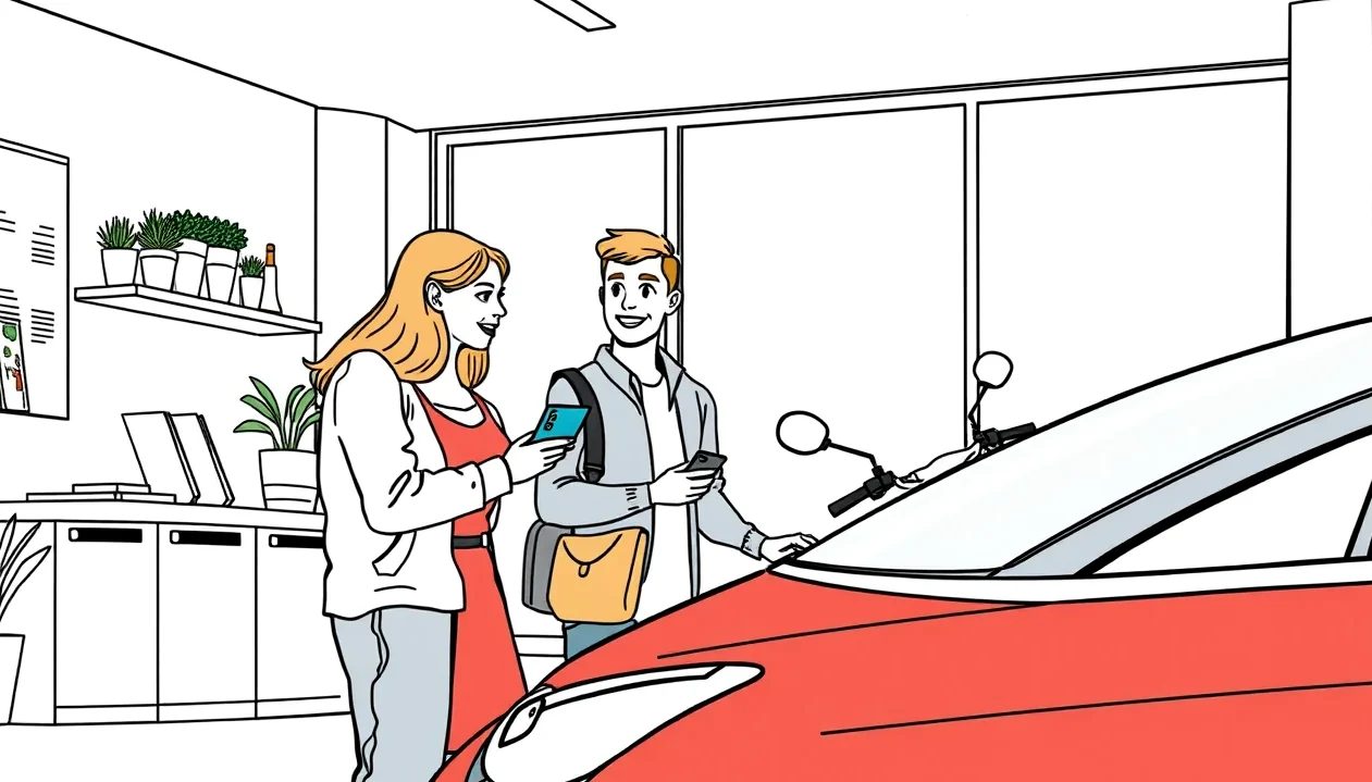 Účastníci dopravnej nehody vypisujú správu o nehode na kapote motorového vozidla