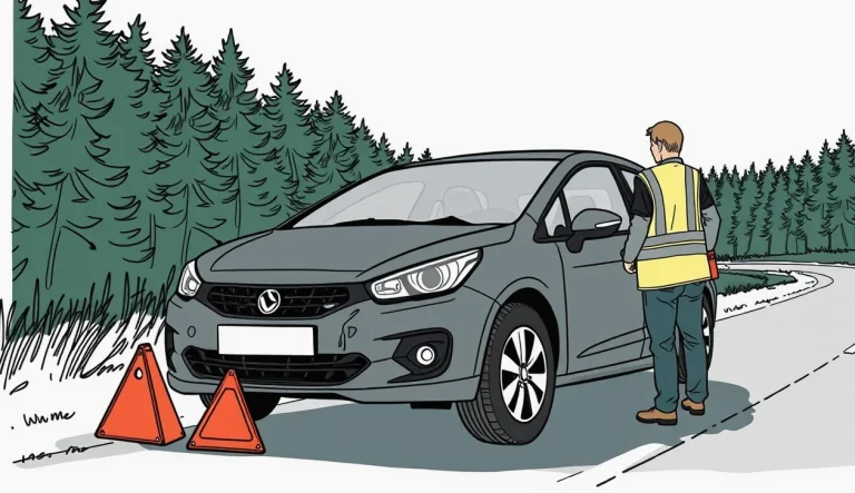 Poškodená predná časť osobného automobilu po nočnom náraze do lesnej zveri na okraji cesty