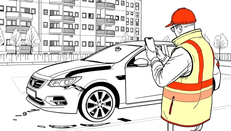 Automechanik kontroluje poškodený podvozok vozidla na zdviháku v dielni