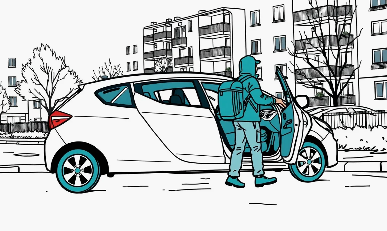Mechanik v servise kontroluje hĺbku dezénu zimnej pneumatiky pomocou hĺbkomera
