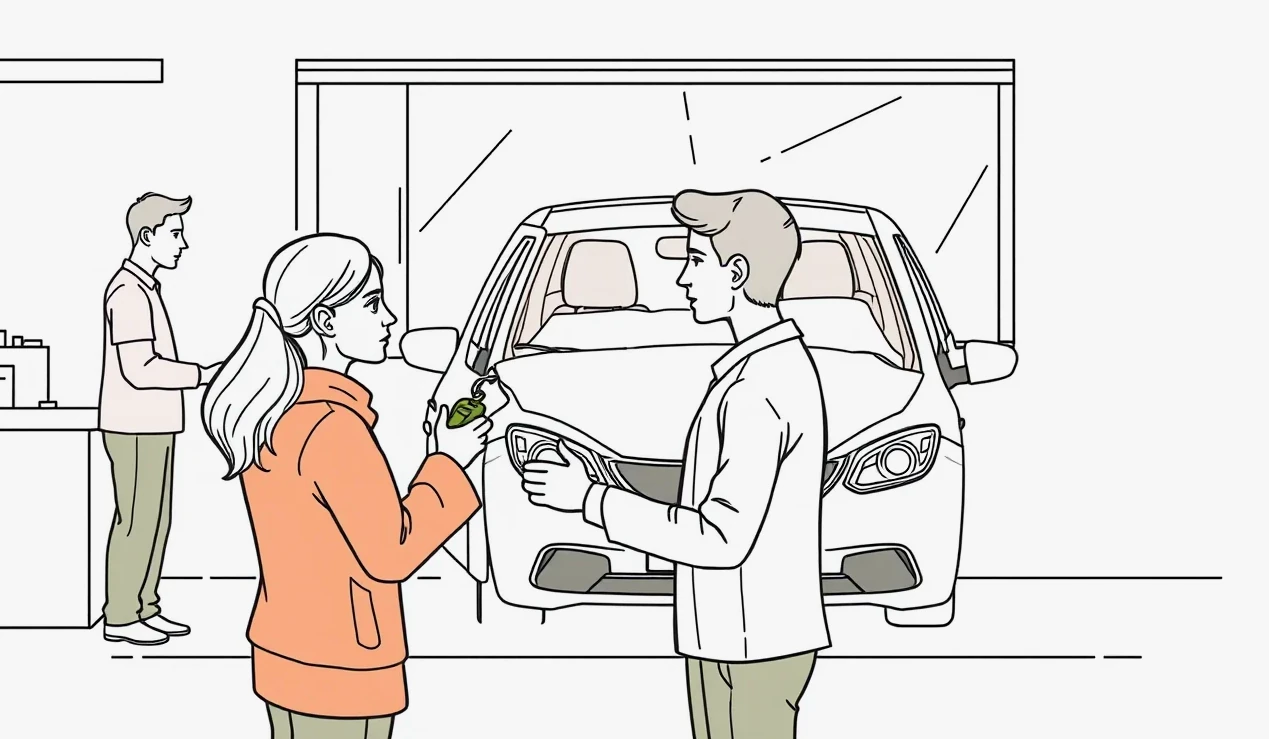 Detailný pohľad na preliačený predný nárazník a rozbité svetlo vozidla po zrážke