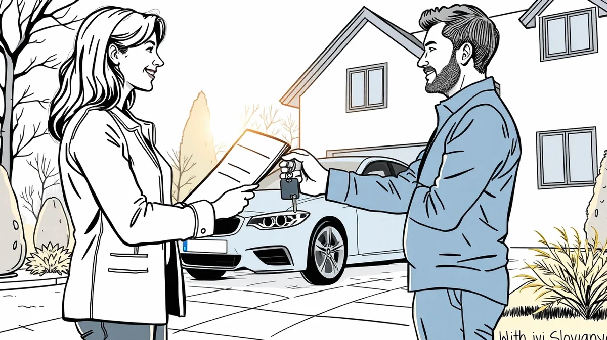 Detail prednej masky nového vozidla zaparkovaného pred autosalónom