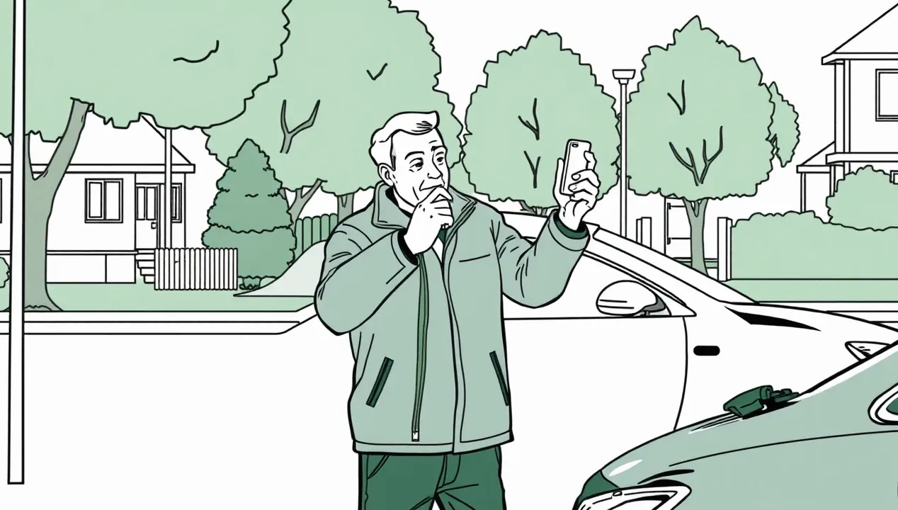 Rodinné kombi zaparkované pred domom s kľúčmi na kapote