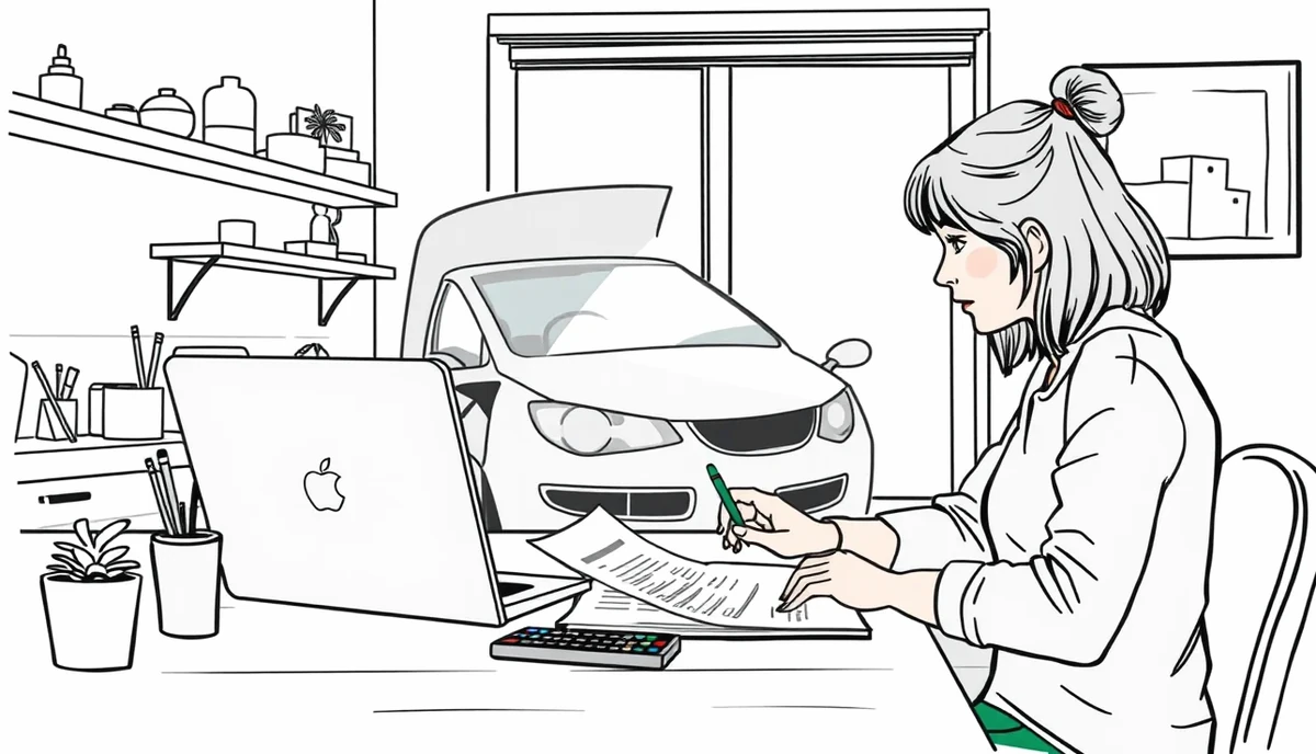 Vodič pri poškodenom automobile kontroluje stav predného nárazníka
