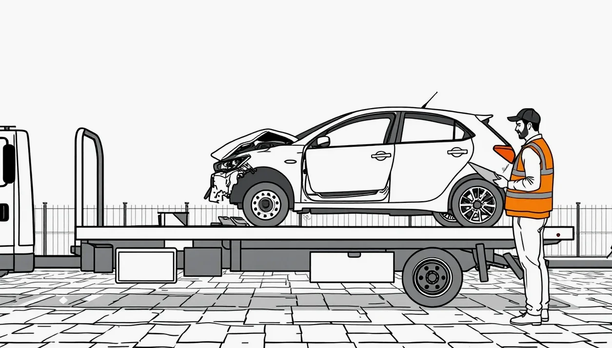 Prijímací technik v autoservise vysvetľuje majiteľovi vozidla položky na faktúre a doplatok spoluúčasti