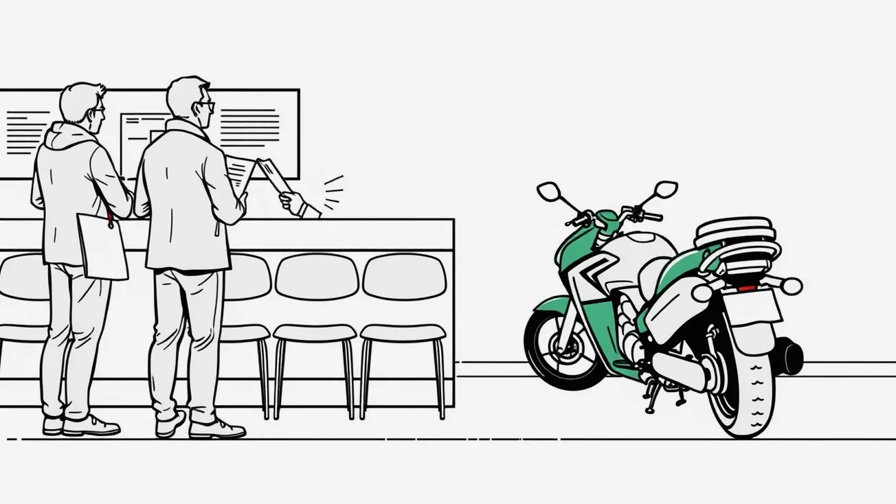 Kupujúci a predávajúci podpisujú kúpnu zmluvu na kapote osobného automobilu