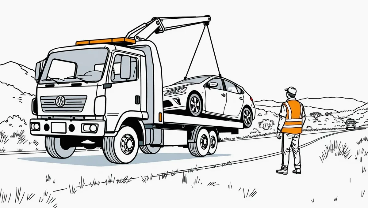 Osobný automobil s pripojeným obytným prívesom na odpočívadle