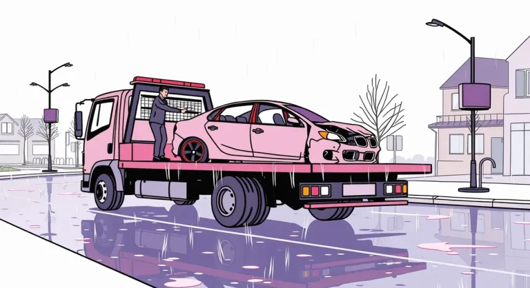 Detailný pohľad na poškodený ochranný kryt trakčnej batérie na zdviháku v autoservise