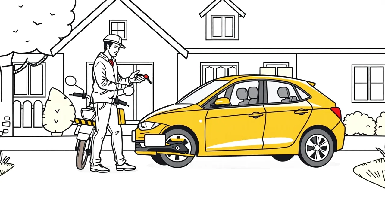 Pracovník technickej kontroly kontroluje podvozok automobilu Suzuki