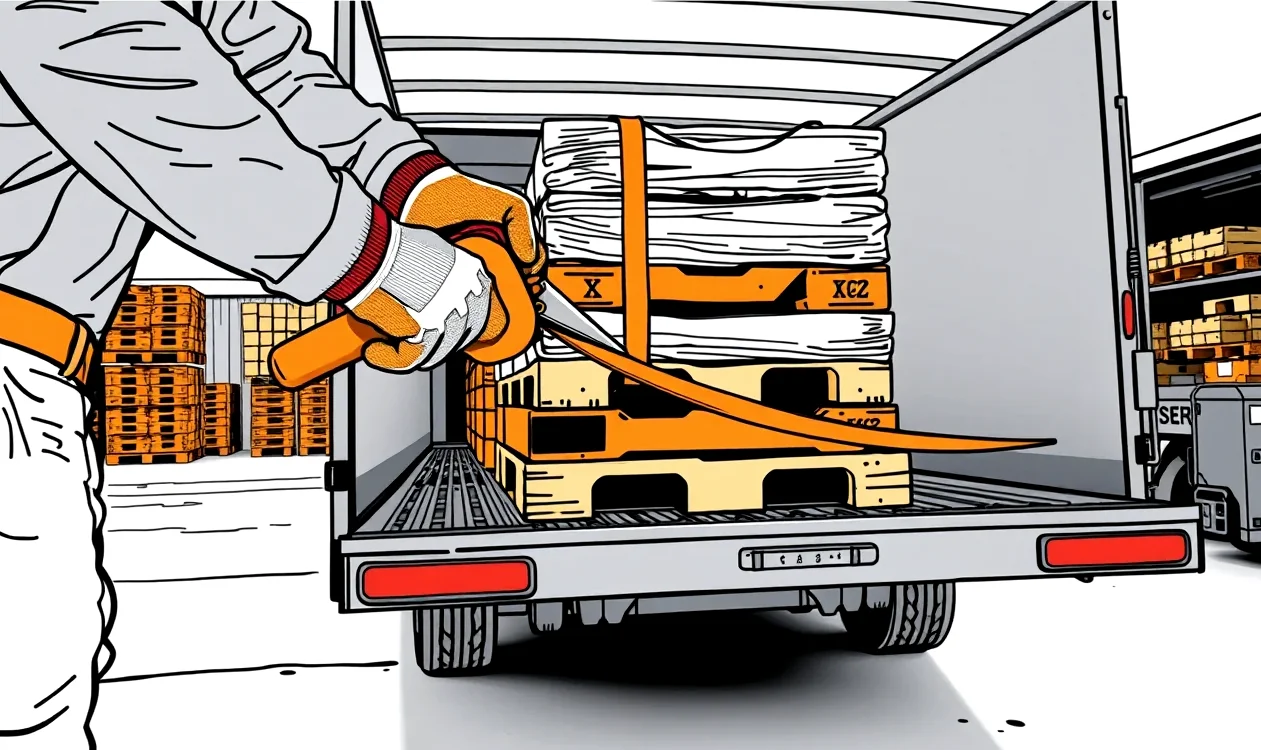 Kamión stojaci pri logistickej rampe počas vykládky tovaru