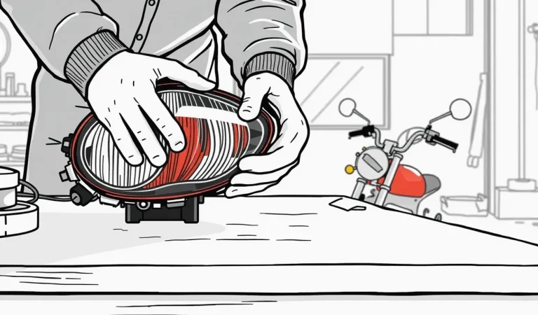 Mechanik v autoservise kontroluje poškodený nárazník osobného auta