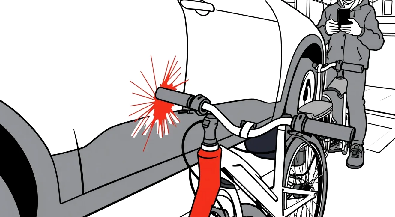 Policajná hliadka kontroluje doklady cyklistu pri ceste