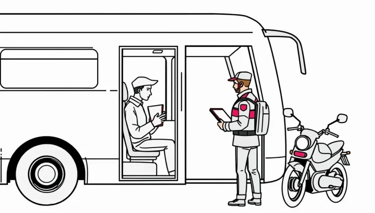 Moderný zájazdový autobus a deväťmiestny mikrobus na parkovisku dopravnej spoločnosti