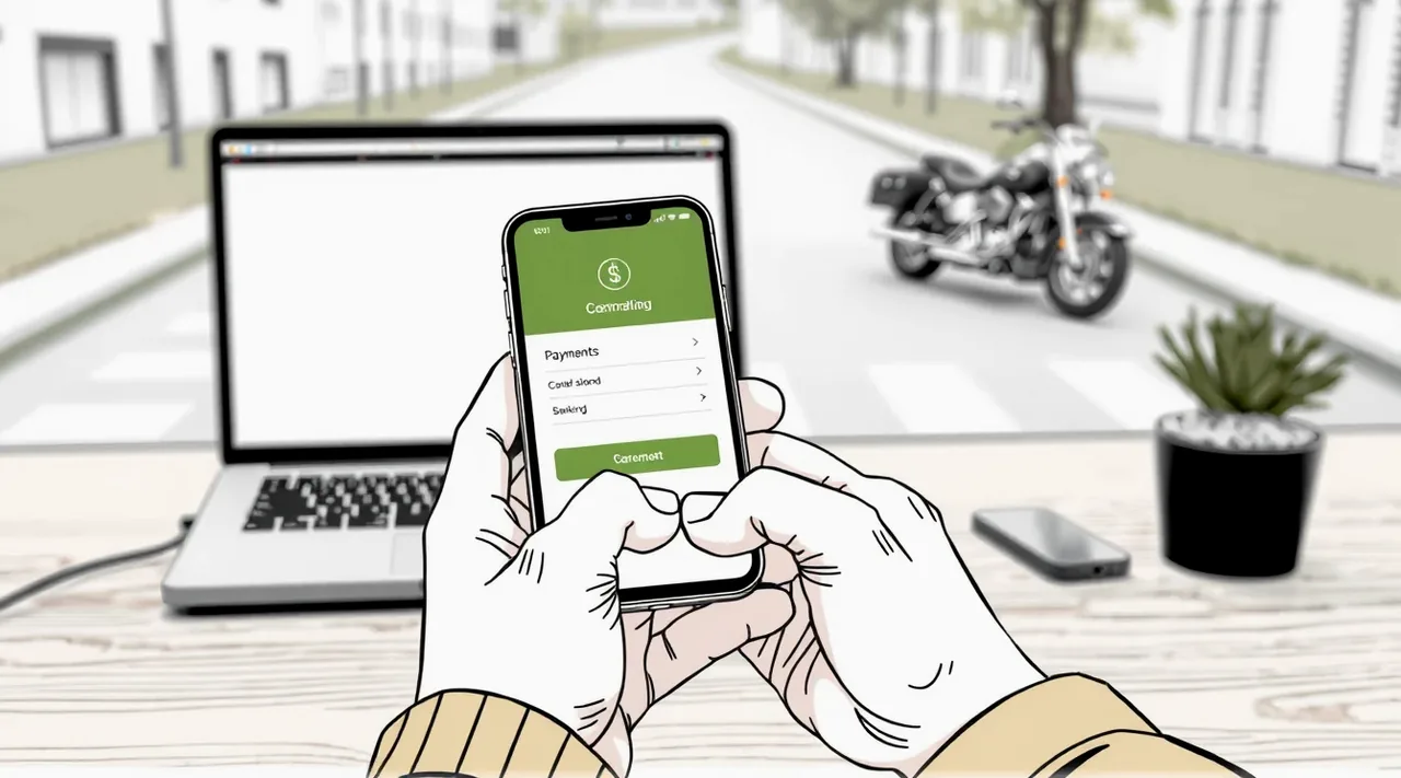 Zelená karta a poistné dokumenty zobrazené na displeji smartfónu