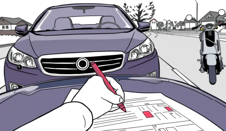 Prémiový sedan Lexus zaparkovaný pri ceste po drobnej dopravnej nehode