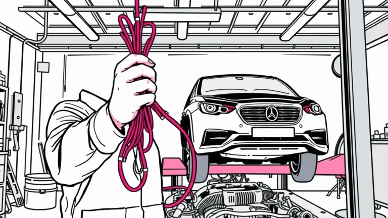 Mechanik kontroluje motorový priestor auta s prehryznutou elektroinštaláciou od kuny