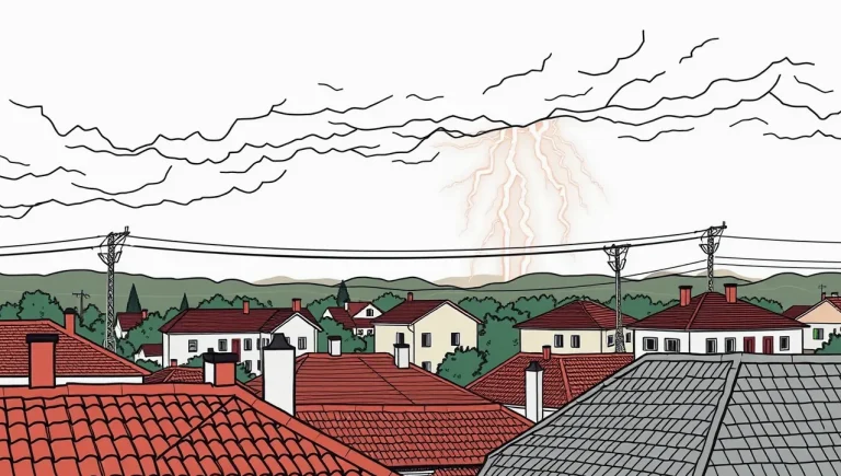 Elektrický rozvádzač s poškodenými ističmi a prepäťovou ochranou po zásahu bleskom