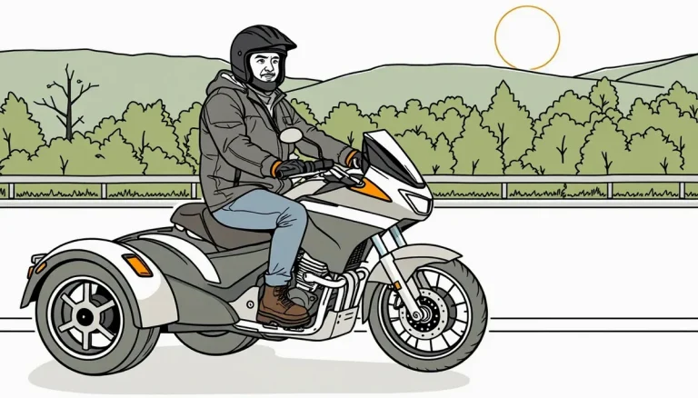 Elektrická trojkolka pre seniorov zaparkovaná pred rodinným domom